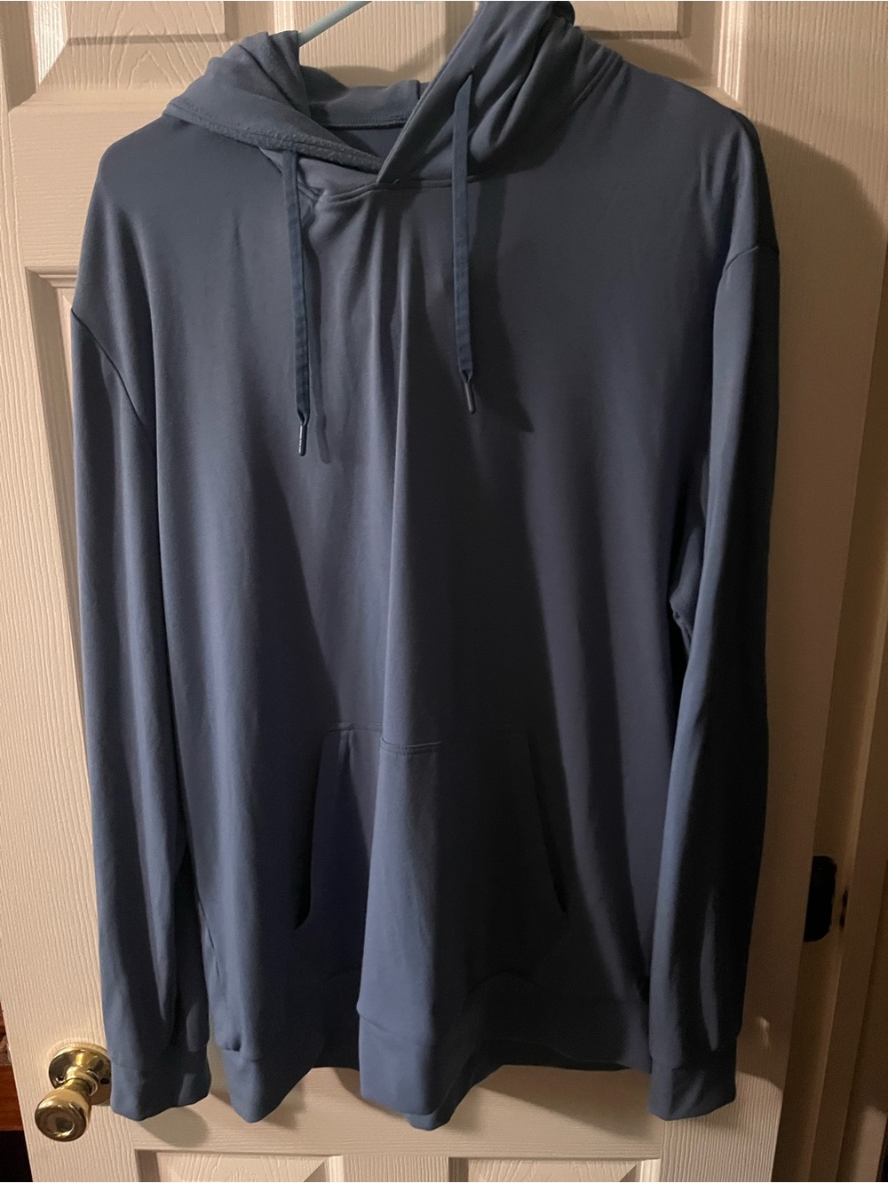 Size Large Cozy Earth slate Blue Men's Pullover Hoodie - Blue